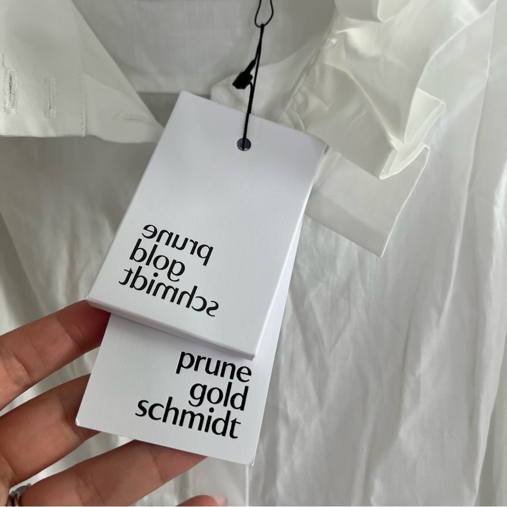 NEW $775 Prune Goldschmidt Prunette Short Sleeve Blouse White Women's Size 42 - Picture 6 of 10